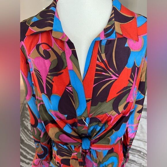 Souvenir Floral Mini Button Down Shirt Dress - Picture 8 of 16